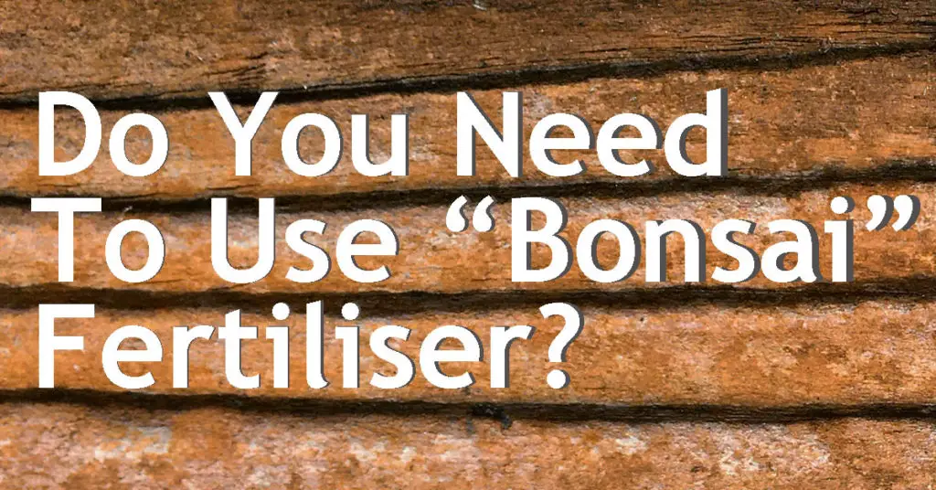 do you need to use bonsai fertilisier